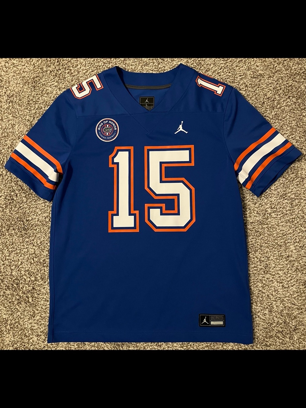 Tim Tebow Florida Gators Jordan Brand Ring of Honor Blue Jersey Men’s Large